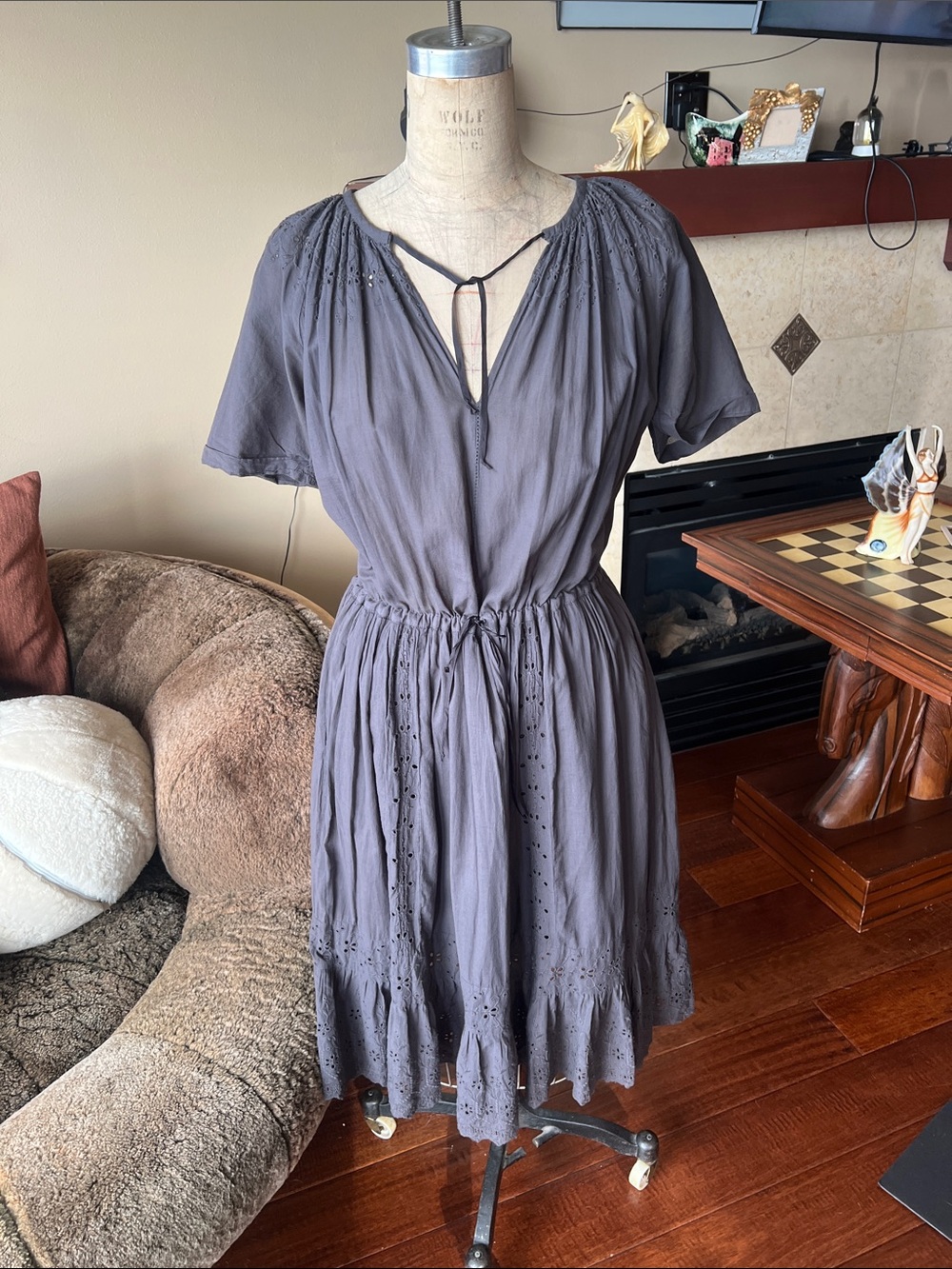 Trovata Birds of Paradise cotton eyelet dress